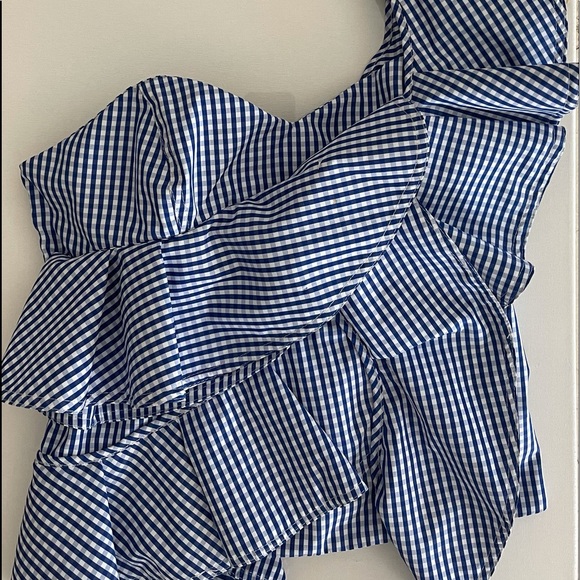 Gingham One Shoulder Top / Used only one time - Picture 5 of 10